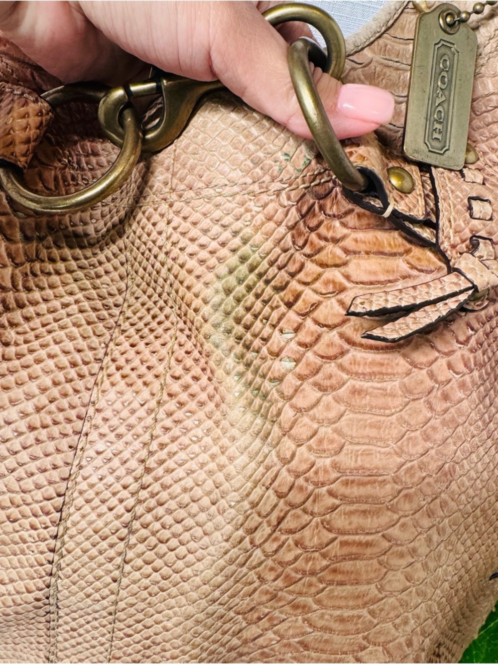 Coach XL belted python embossed ergo - Rare - GUC - Picture 9 of 12